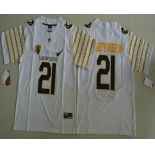 Men's Oregon Ducks 2016 Spring Game Mighty Oregon #21 Weebfoot 100th Rose Bowl Game White Elite Jersey