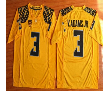 Oregon Duck #3 Vernon Adams Jr Yellow College Football Nike Limited Jersey
