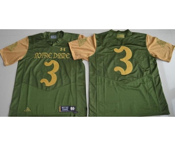 Men's Notre Dame Fighting Irish #3 Joe Montana Green Stitched College Football 2016 Shamrock Series Under Armour NCAA Jersey
