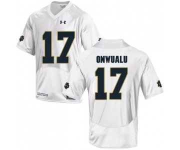 Notre Dame Fighting Irish 17 James Onwualu White College Football Jersey