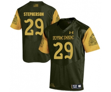 Notre Dame Fighting Irish 29 Kevin Stepherson Olive Green College Football Jersey