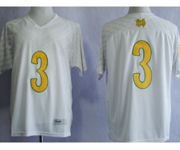 Notre Dame Fighting Irish #3 Joe Montana 2013 Shamrock Series White Jersey