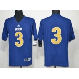Notre Dame Fighting Irish #3 Joe Montana Shamrock Series Navy Blue Jersey