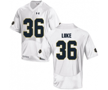 Notre Dame Fighting Irish 36 Cole Luke White College Football Jersey