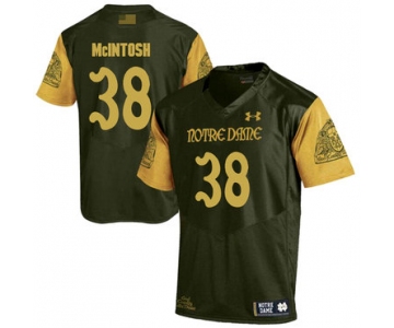 Notre Dame Fighting Irish 38 Deon McIntosh Olive Green College Football Jersey