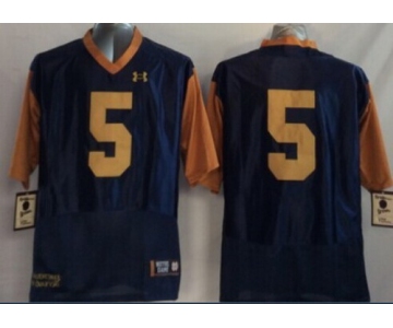Notre Dame Fighting Irish #5 Everett Golson 2014 Blue With Yellow Jersey