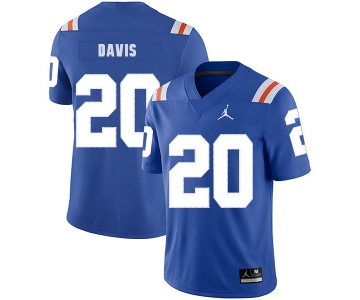 Florida Gators 20 Malik Davis Blue Throwback College Football Jersey