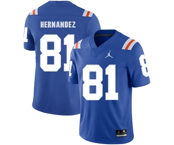 Florida Gators 81 Aaron Hernandez Blue Throwback College Football Jersey