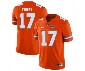 Florida Gators Orange #17 Kadarius Toney Football Player Performance Jersey