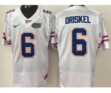 Men's Florida Gators #6 Jeff Driskel White Stitched NCAA Nike College Football Jerse