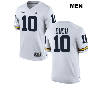 Devin Bush Jordan #10 White Michigan Wolverines Stitched Authentic Mens College Football Jersey