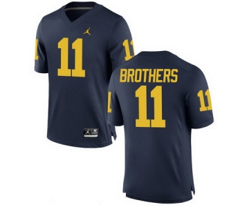 Men's Michigan Wolverines #11 Wistert Brothers Navy Blue Stitched College Football Brand Jordan NCAA Jersey