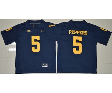 Men's Michigan Wolverines #5 Jabrill Peppers Navy Blue Stitched NCAA Brand Jordan College Football Jersey