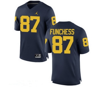 Men's Michigan Wolverines #87 Devin Funchess Navy Blue Stitched College Football Brand Jordan NCAA Jersey