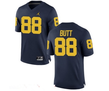 Men's Michigan Wolverines #88 Jake Butt Navy Blue Stitched College Football Brand Jordan NCAA Jersey