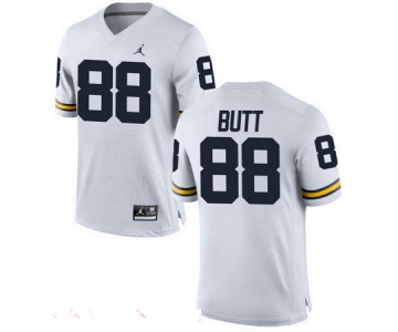 Men's Michigan Wolverines #88 Jake Butt White Stitched College Football Brand Jordan NCAA Jersey