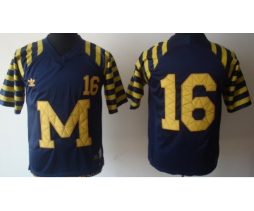 Michigan Wolverines #16 Denard Robinson  Navy Blue Throwback Jersey