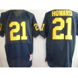 Michigan Wolverines #21 Howard Navy Blue Jersey