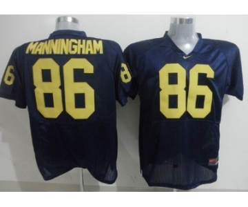 Michigan Wolverines #86 Manningham Navy Blue Jersey