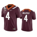 Men's Virginia Tech Hokies #4 Dax Hollifield Maroon 150th College Football Nike Jersey