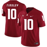 Washington State Cougars 10 Trey Tinsley Red College Football Jersey