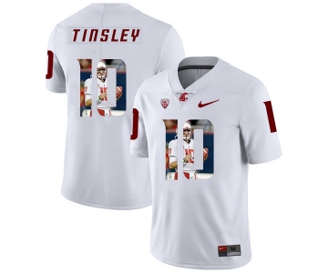 Washington State Cougars 10 Trey Tinsley White Fashion College Football Jersey