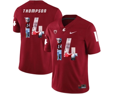Washington State Cougars 14 Jack Thompson Red Fashion College Football Jersey