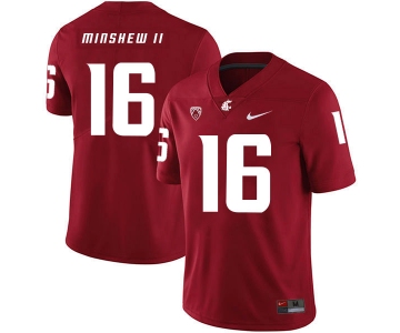 Washington State Cougars 16 Gardner Minshew II Red College Football Jersey