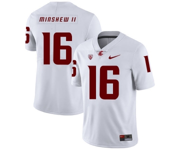 Washington State Cougars 16 Gardner Minshew II White College Football Jersey
