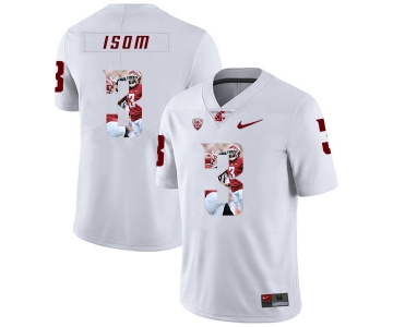 Washington State Cougars 3 Daniel Isom White Fashion College Football Jersey