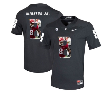 Washington State Cougars 8 Easop Winston Jr. Black Fashion College Football Jersey