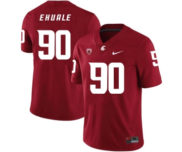 Washington State Cougars 90 Daniel Ekuale Red College Football Jersey