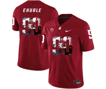 Washington State Cougars 90 Daniel Ekuale Red Fashion College Football Jersey