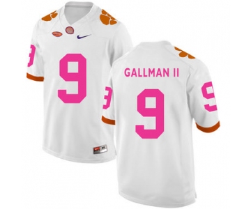 Clemson Tigers 9 Wayne Gallman II White Breast Cancer Awareness College Football Jersey