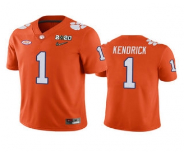 Men's Clemson Tigers #1 Derion Kendrick Orange 2020 National Championship Game Jersey