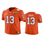 Men's Clemson Tigers #13 Tyler Davis Orange 2020 National Championship Game Jersey