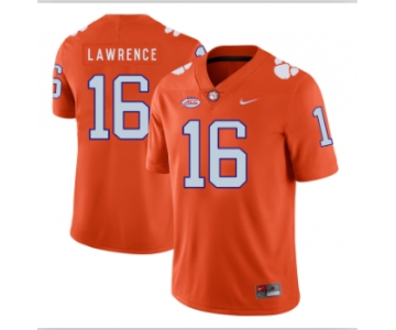 Men's Clemson Tigers #16 Trevor Lawrence Orange Jersey
