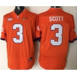 Men's Clemson Tigers #3 Artavis Scott Orange 2016 Playoff Diamond Quest College Football Nike Limited Jersey