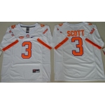 Men's Clemson Tigers #3 Artavis Scott White Stitched NCAA Nike 2016 College Football Jersey
