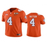 Men's Clemson Tigers #4 Deshaun Watson Orange 2020 National Championship Game Jersey