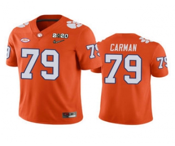Men's Clemson Tigers #79 Jackson Carman Orange 2020 National Championship Game Jersey