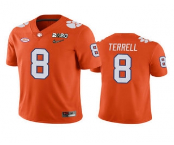 Men's Clemson Tigers #8 A.J. Terrell Orange 2020 National Championship Game Jersey