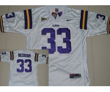 LSU Tigers #33 Odell Beckham White Jersey