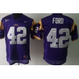LSU Tigers #42 Michael Ford Purple Jersey