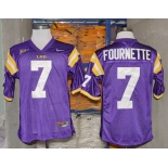 LSU Tigers #7 Leonard Fournette Purple Jersey