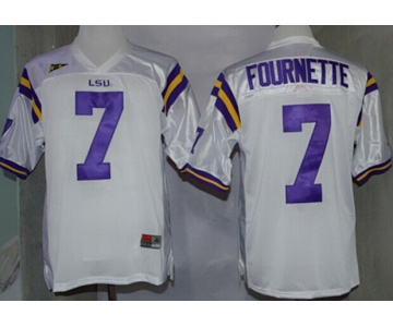 LSU Tigers #7 Leonard Fournette White Jersey