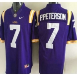 LSU Tigers #7 Patrick Peterson Purple 2015 College Football Nike Limited Jersey