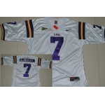 LSU Tigers #7 Patrick Peterson White Jersey