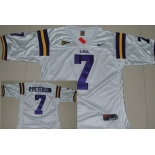 LSU Tigers #7 Patrick Peterson White Jersey