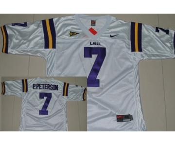 LSU Tigers #7 Patrick Peterson White Jersey